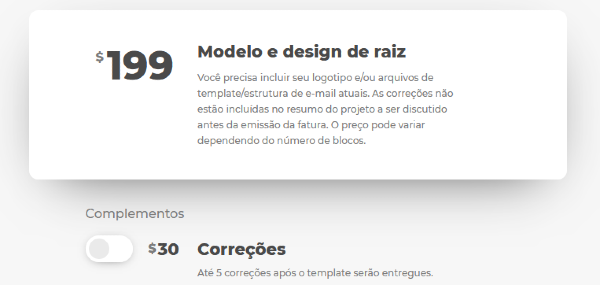preço do desenvolvimento de template de email pela stripo