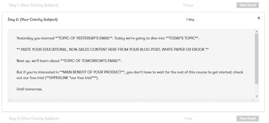 Drip campaign copy template