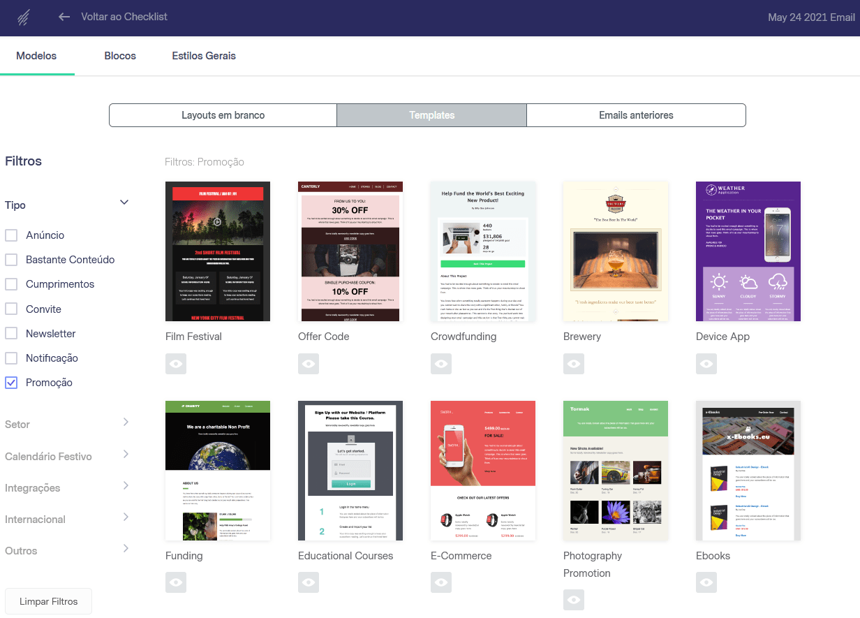 templates de email gratuitos da benchmark