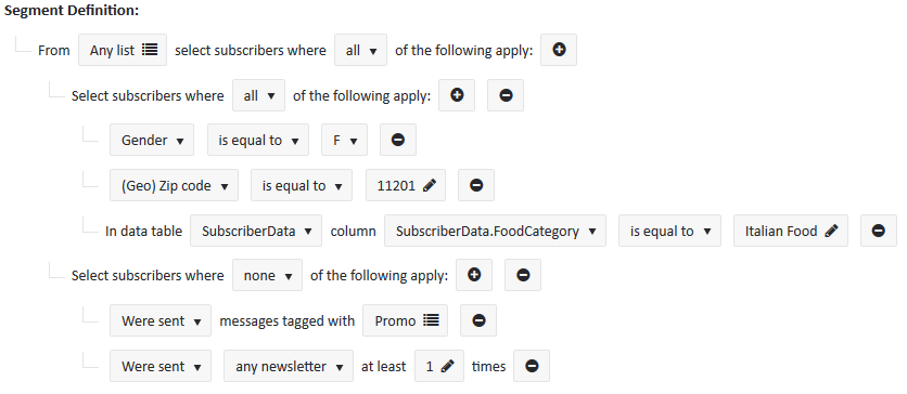 complex email segmentation