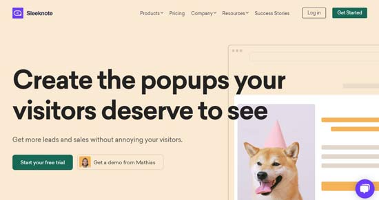 sleeknote best email list growth website popups