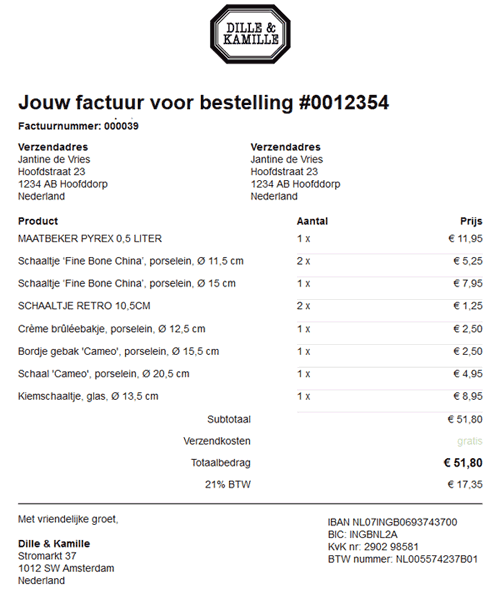 Orderbevestiging attachment email pdf