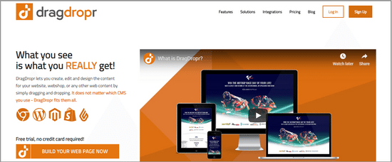 dragdropr webpage builder