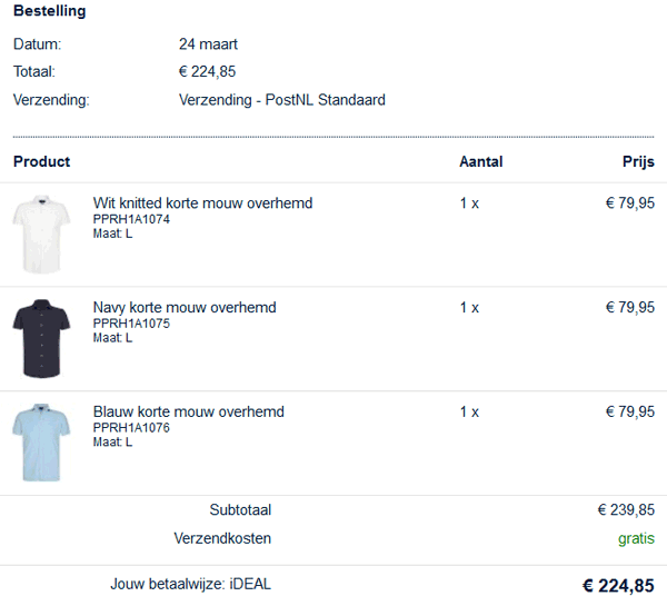 bestel bevestiging email attachment