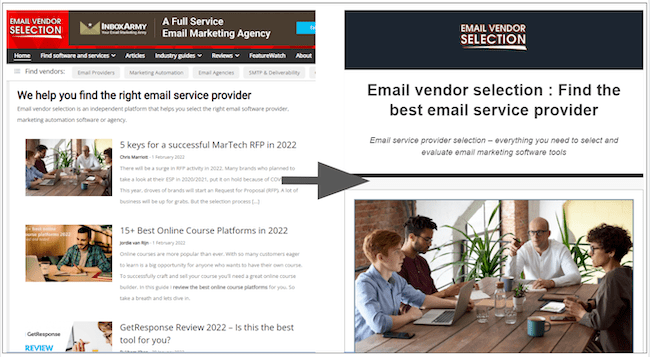 AWeber smart designer web page to email template