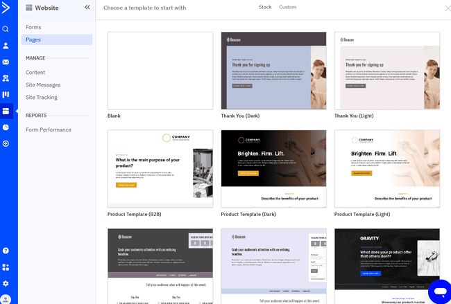ActiveCampaign landing page templates
