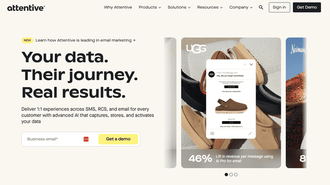 Attentive, alternativa a Yotpo para marketing por SMS