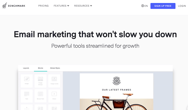 Benchmark Email marketing platform with CRM