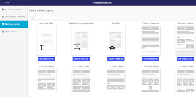 Basic Email Layout Templates in BenchmarkONE