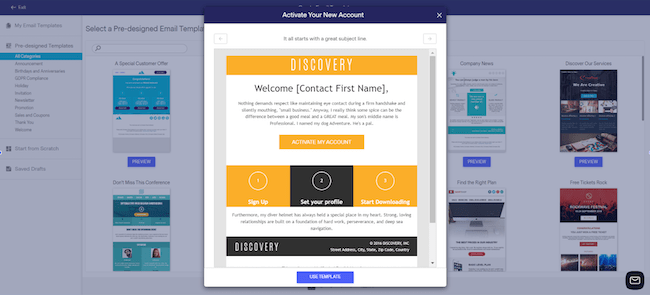 Email Template Preview in BenchmarkONE