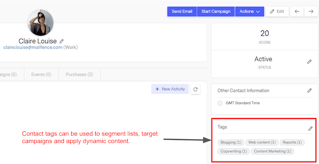 Using contact tags in BenchmarkONE