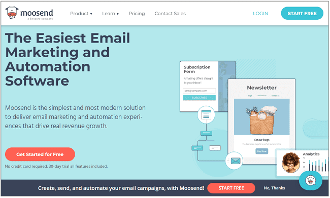 Best email newsletter service - Moosend