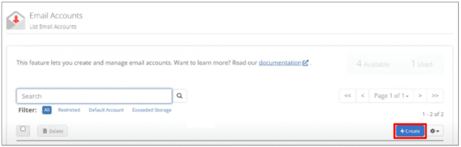 Bluehost crea una nueva dirección de correo electrónico personalizada