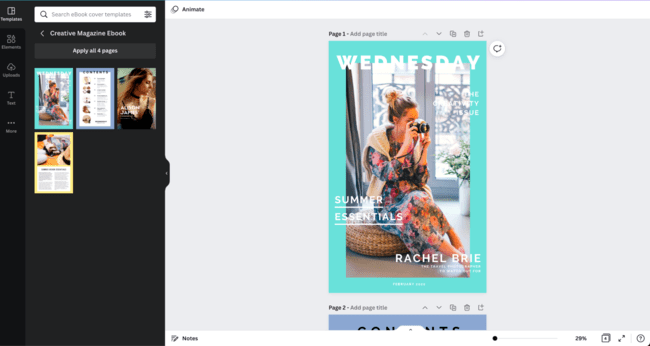 Canva free ebook creator tool