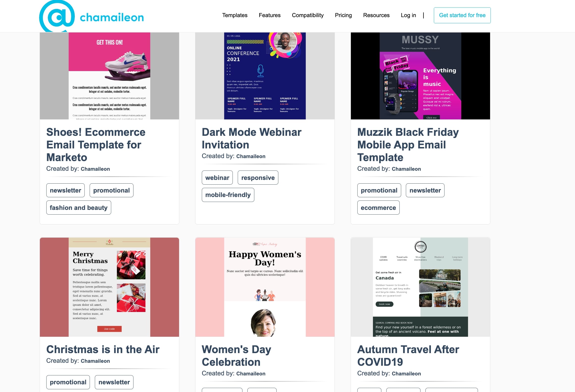 Chamaileon Modèles de conception d_emails gratuits 
