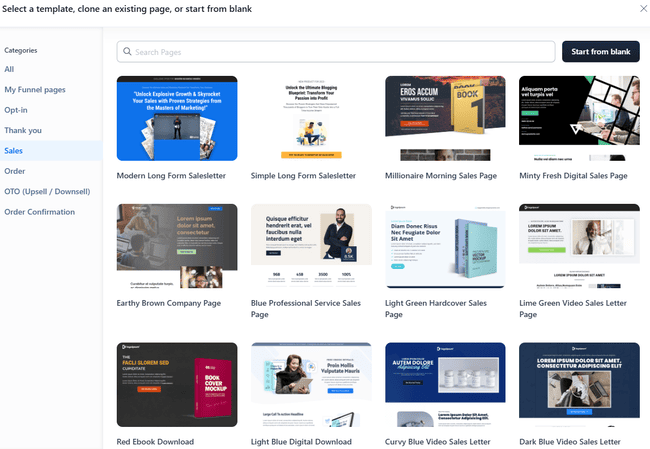 ClickFunnels landing page templates
