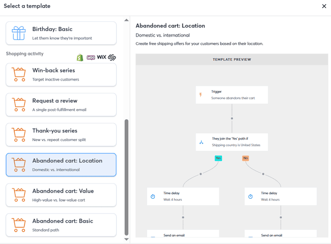 Constant Contact Abandoned Cart automation template