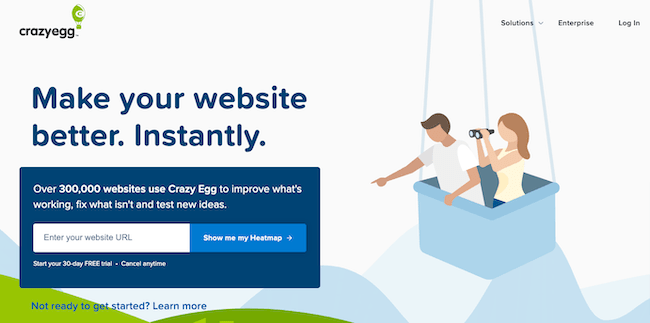 Crazy Egg Website Landing Page Optimization homepage