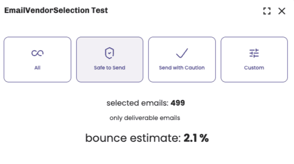 Descarga de la estimación de rebotes de la validación de email de Bouncer