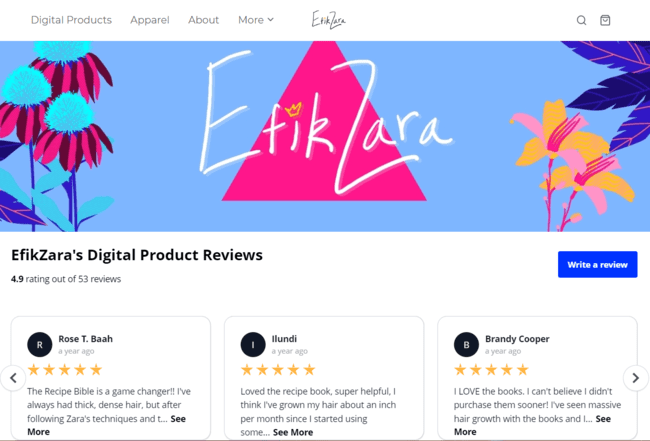 Efikzara Sellfy online store
