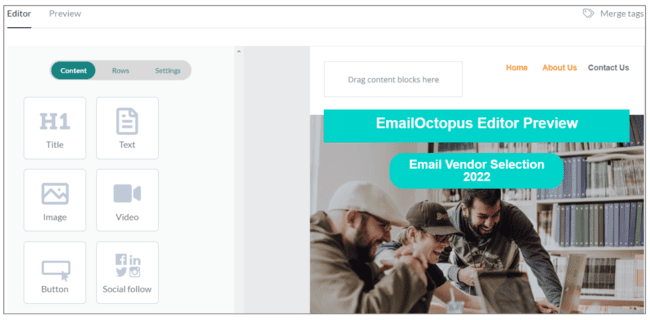 EmailOctopus Email Editor for affiliate emails