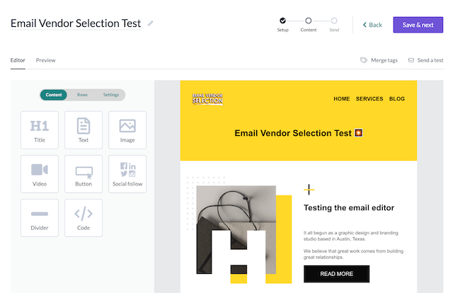 EmailOctopus Review drag and drop email builder