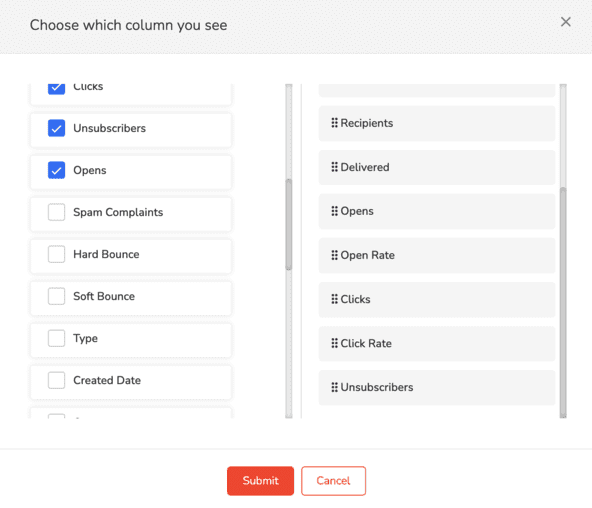 engagebay review email column views