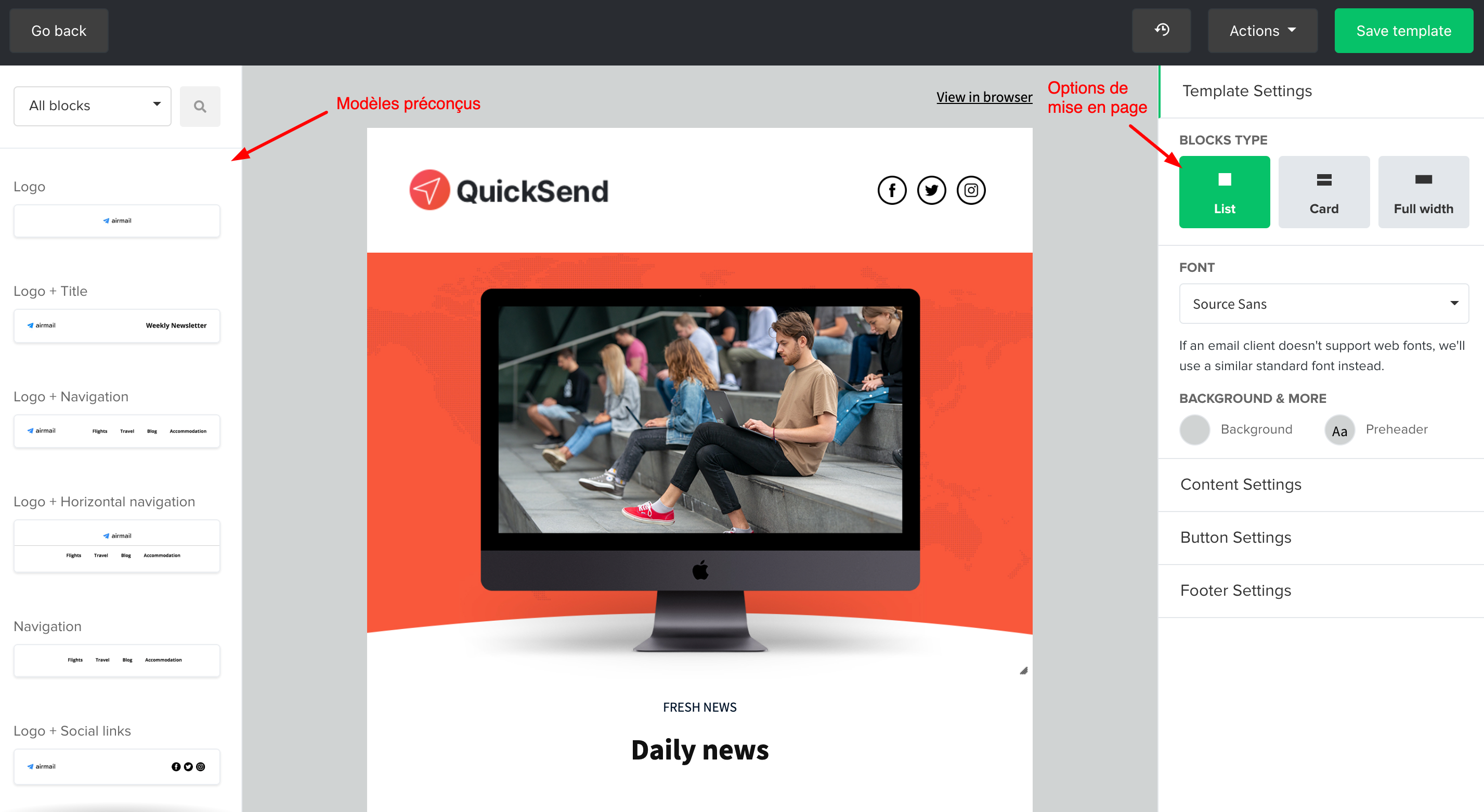 Éditeur de campagne d_emailing MailerLite review 