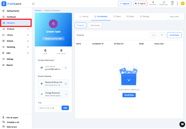 FreshLearn Member profile