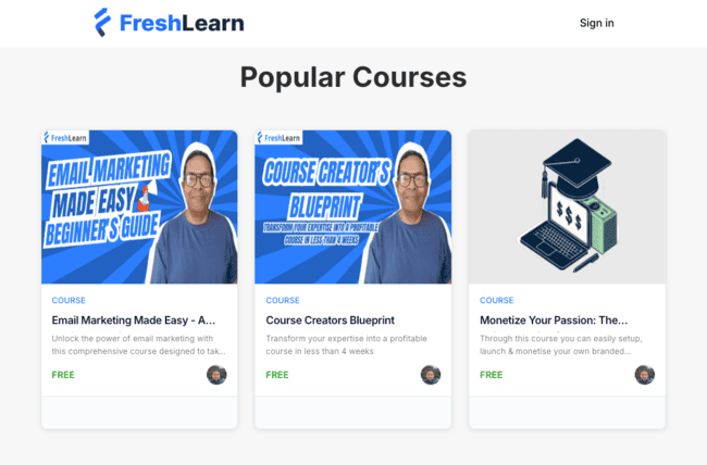 FreshLearn creator academy