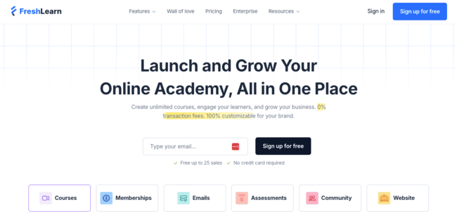 Freshlearn online course platform review elearning creators