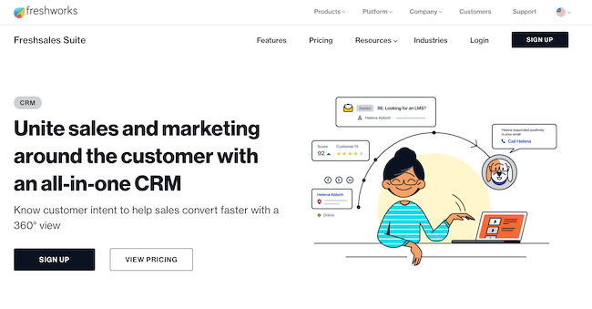 Freshsales-plataforma de crm para correos