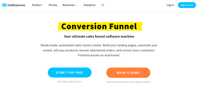 Getresponse visual sales funnel building