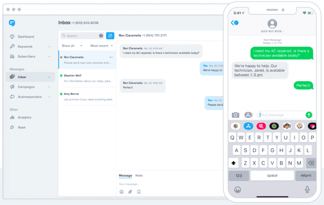Herramienta de marketing por sms SimpleTexting