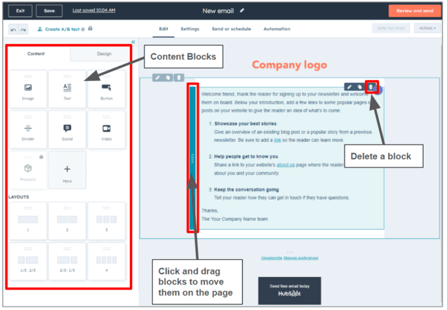 Hubspot CRM email marketing features
