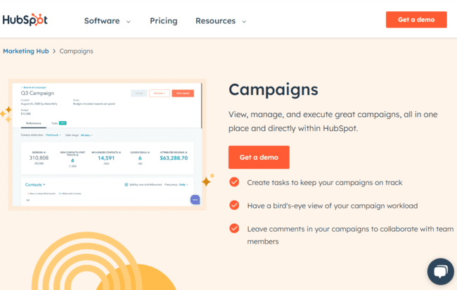 Hubspot Marketing Campaigns customer project data