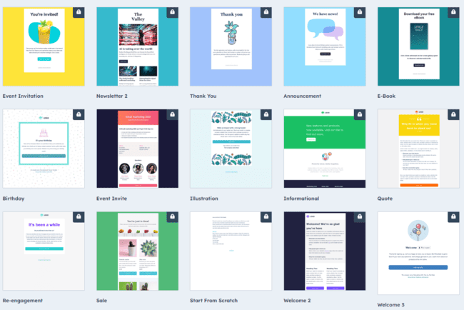 Hubspot Marketing Hub email templates