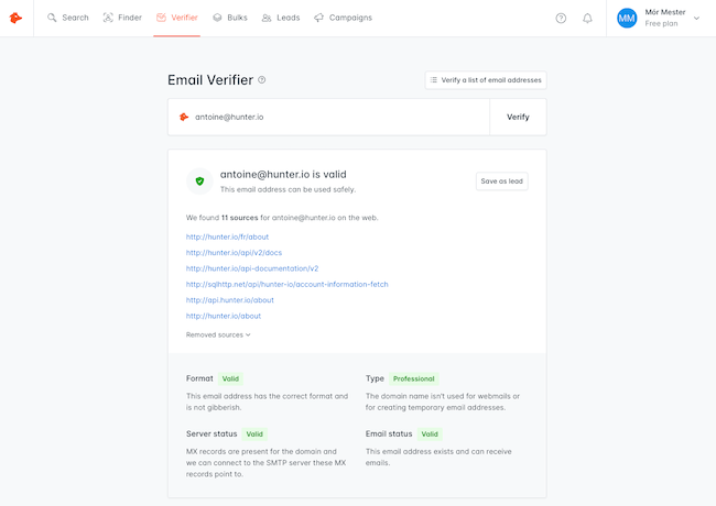 Hunter herramienta para verificar correos electrónicos