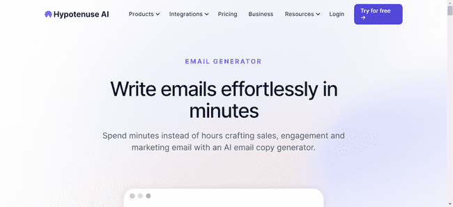 Hypotenuse AI writing software