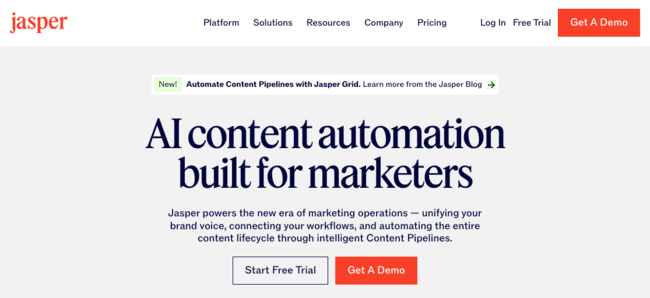 Jasper ChatGPT alternative content automation