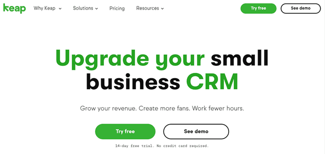 Keap B2B sales funnels