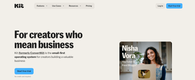 Kit emailmarketing for creators