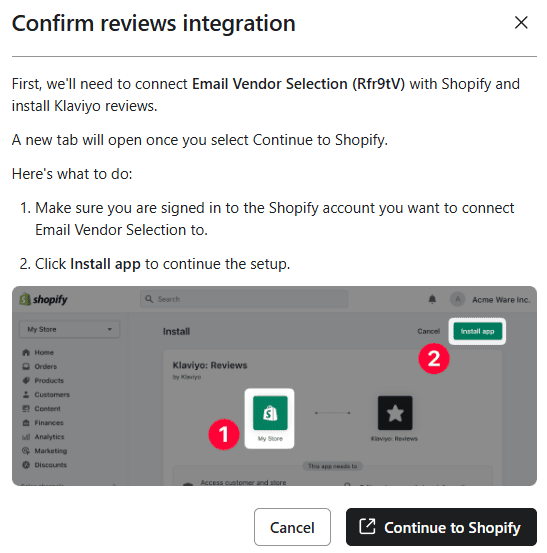 Klaviyo reviews integration