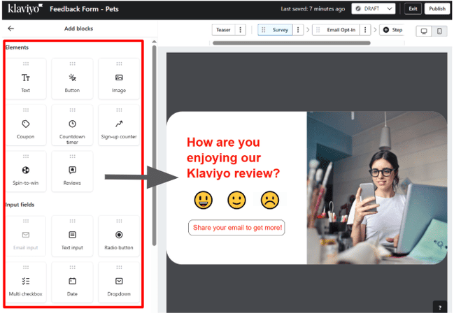 Klaviyo form builder