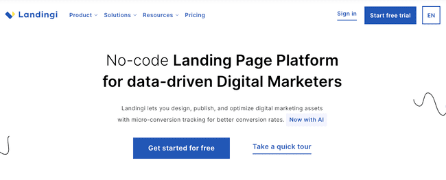 Landingi landing pages del funnel de ventas