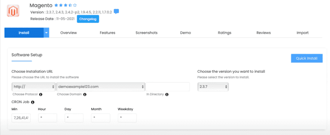 Magento software setup on HostGator