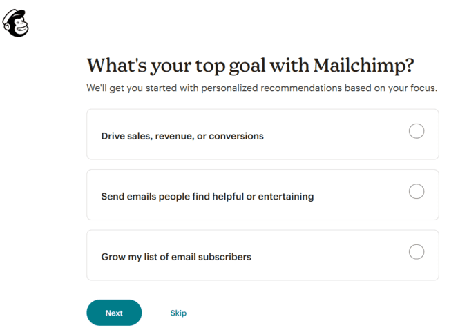 Mailchimp account personalization