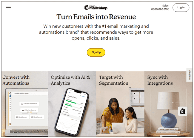 Mailchimp email nieuwsbrief service