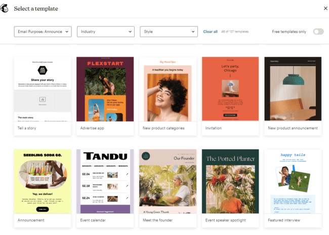 Mailchimp email templates