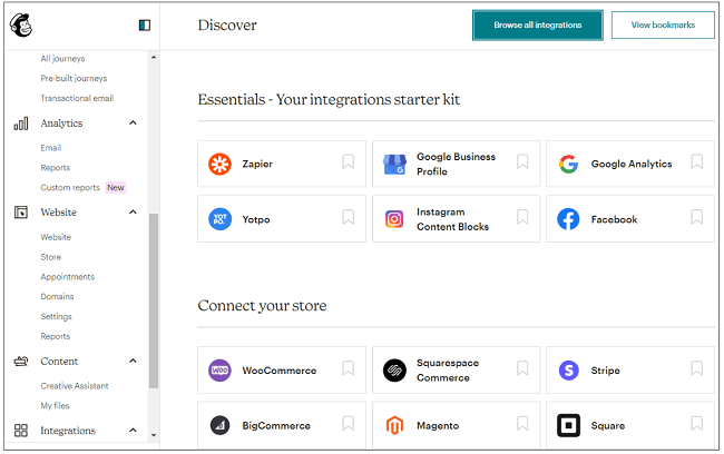 Mailchimp integrations